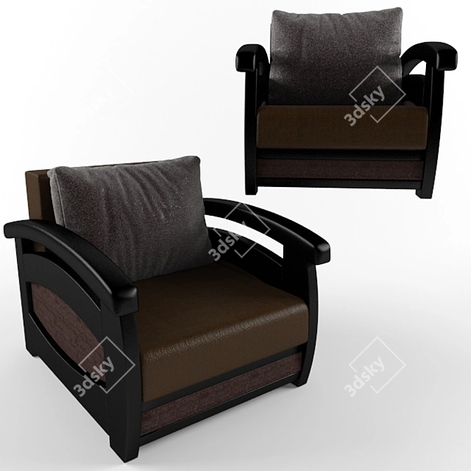 Prague Armchair: Luxury Comfort 3D model image 2