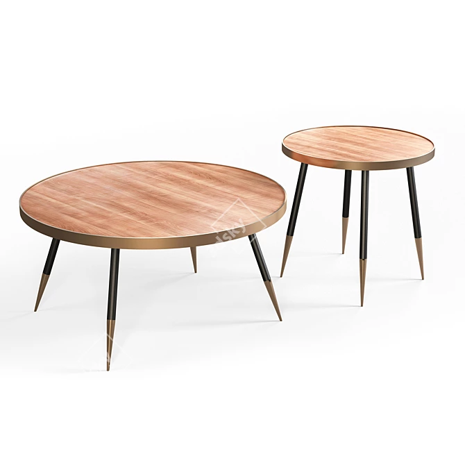 Nordic Style Round Coffee Tables 3D model image 2