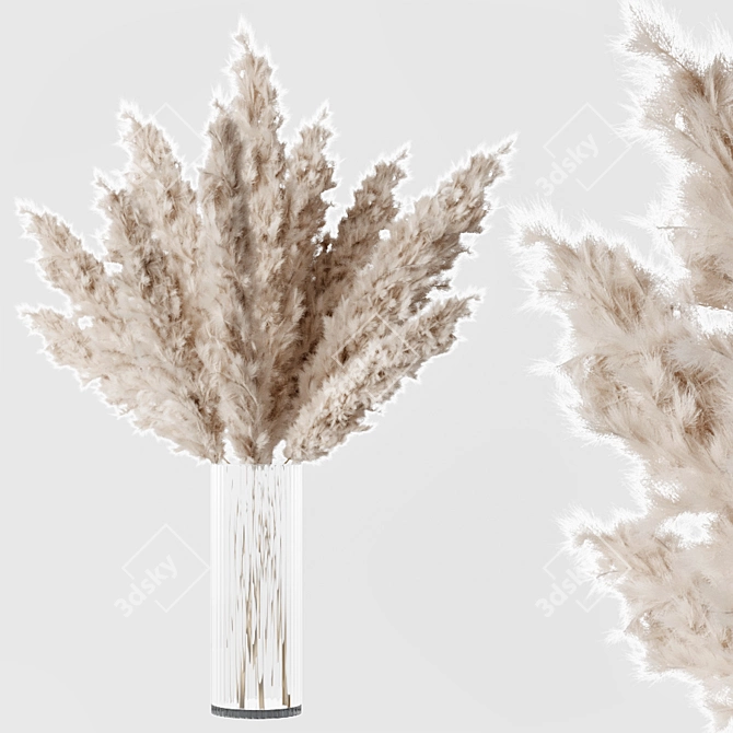 Luxurious Pampas Grass Décor 3D model image 4