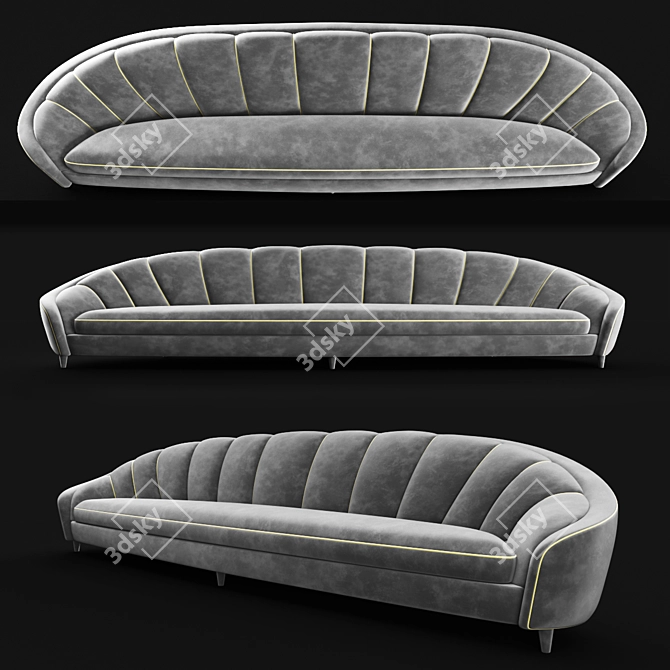 Refined Artdeco Sofa 3D model image 1