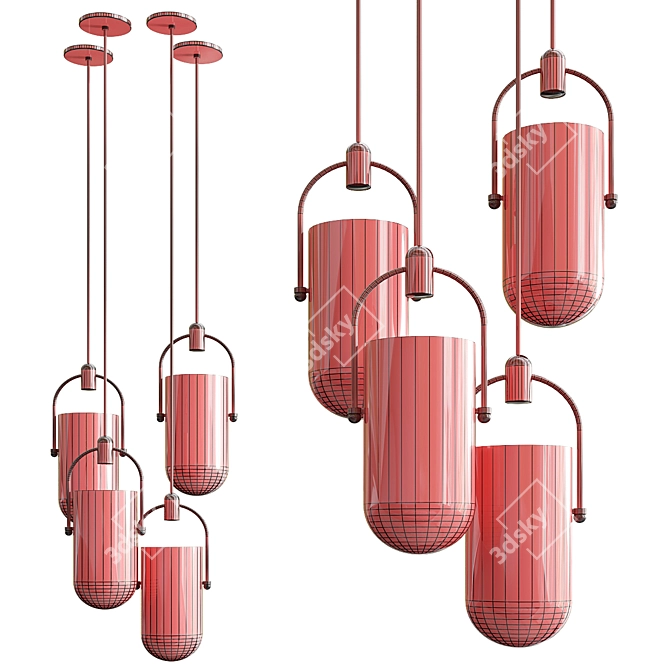 Stylish Arc Well Pendant 3D model image 2