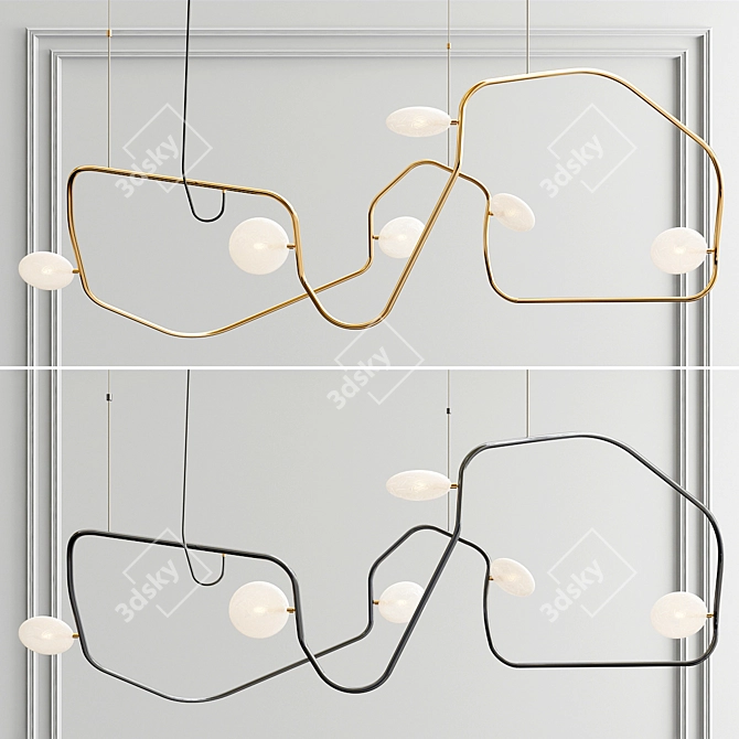 Elegant Illumination: Palindrome LED Chandelier 3D model image 1
