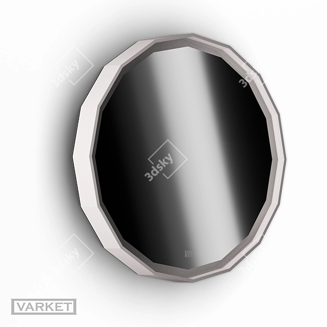 Smart-Light Mirror: Nimbus Circle Crystal 3D model image 4