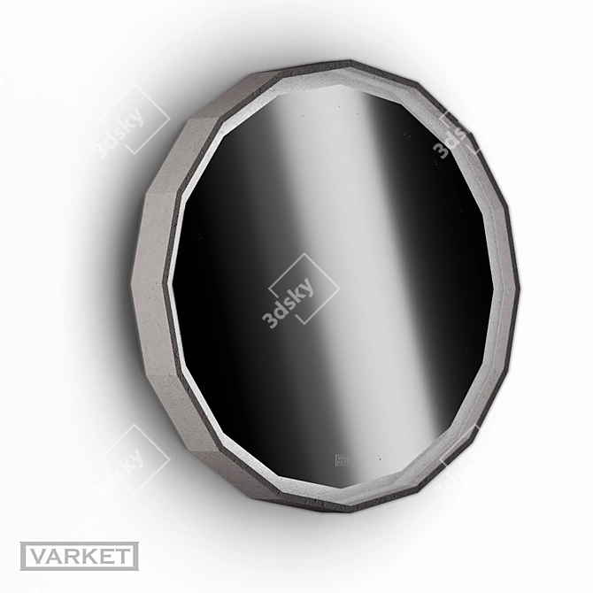 Smart-Light Mirror: Nimbus Circle Crystal 3D model image 6