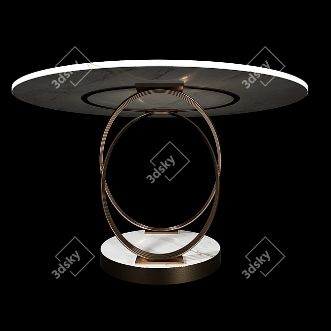 Elegant Fusion Marble Brass Tables 3D model image 2