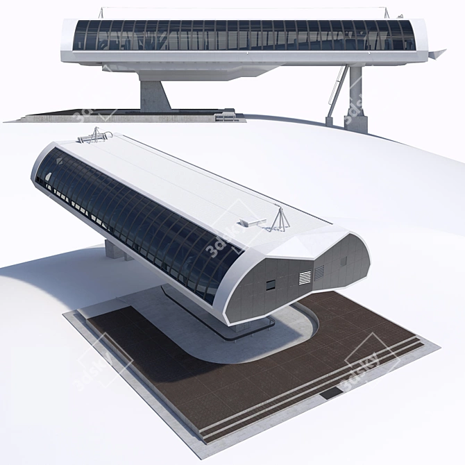 D-Line Vision Cable Car Station Kit 3D model image 2