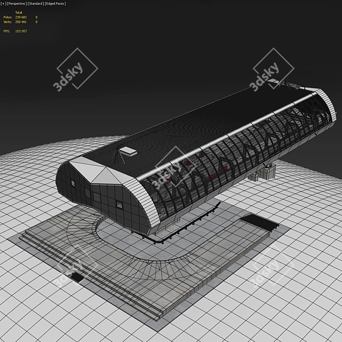 D-Line Vision Cable Car Station Kit 3D model image 3