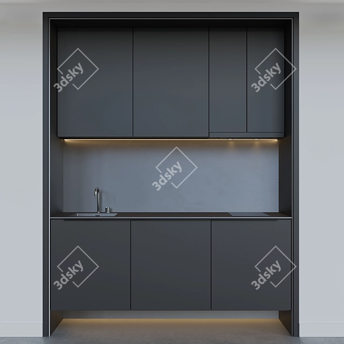 Sleek Kitchen: Minimalistic Elegance 3D model image 1