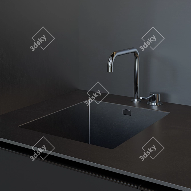 Sleek Kitchen: Minimalistic Elegance 3D model image 2