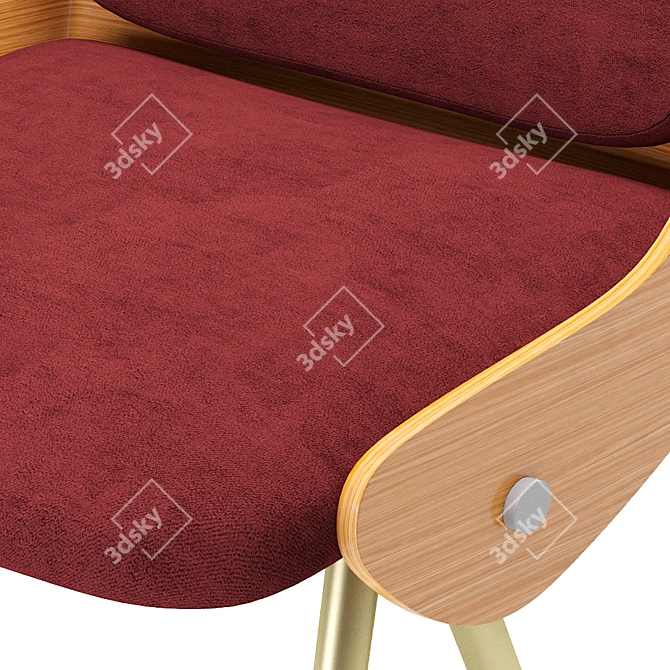 Stylish Isla Semi Bar Stool 3D model image 4