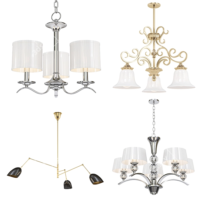 Modern Chandelier Collection 3D model image 1