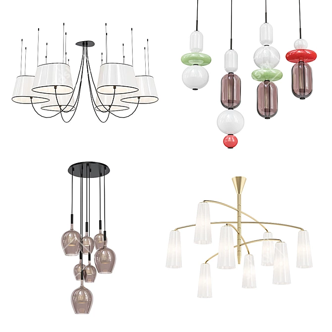 Modern Chandelier Collection 3D model image 1