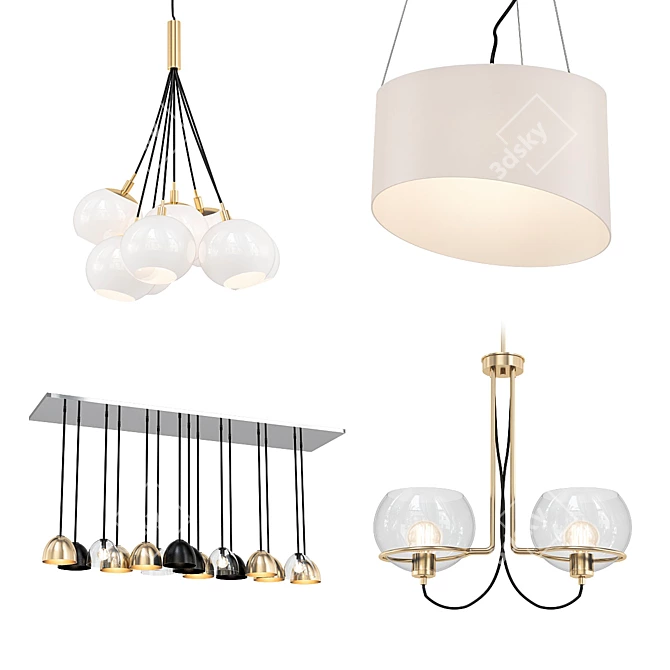 Modern Pendant Light Collection 3D model image 1