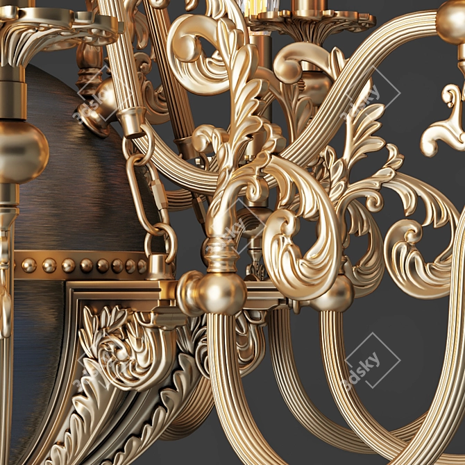 Chiaro Gabriel Chandelier - Elegant Brass and Bronze Light Fixture 3D model image 4