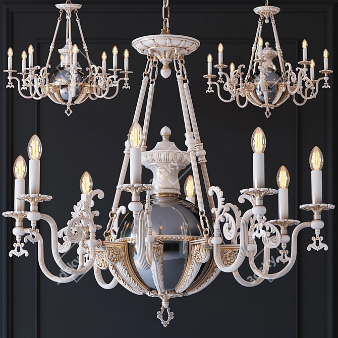 Elegant Chiaro Gabriel Chandelier 3D model image 1