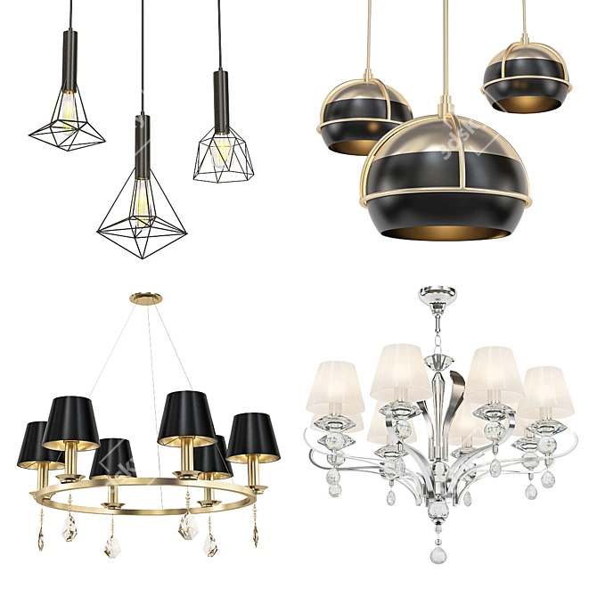 Modern Chandelier Collection 3D model image 1