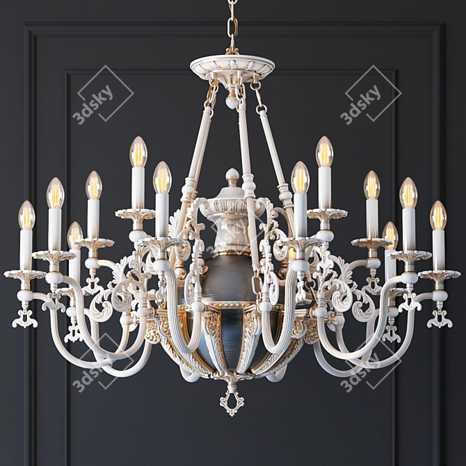 Elegant CHIARO Gabriel Chandelier 3D model image 1