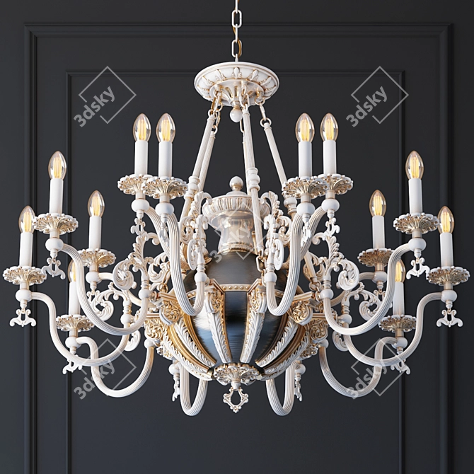 Elegant CHIARO Gabriel Chandelier 3D model image 2