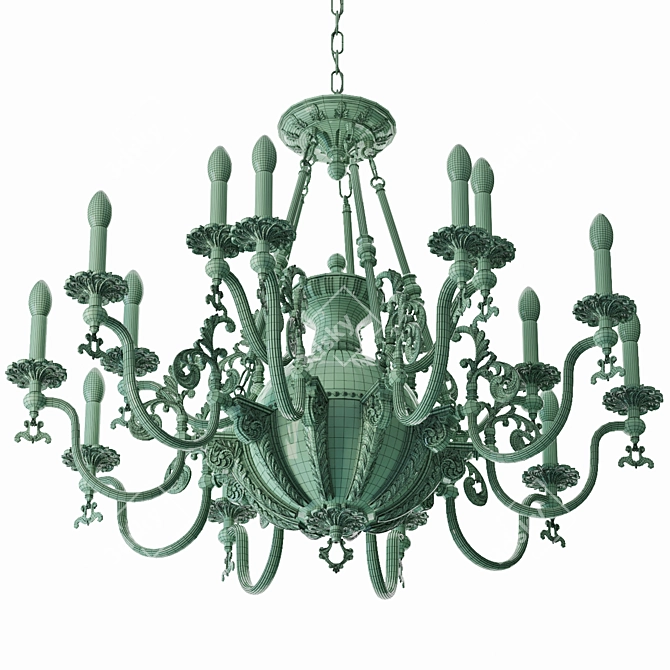 Elegant CHIARO Gabriel Chandelier 3D model image 5