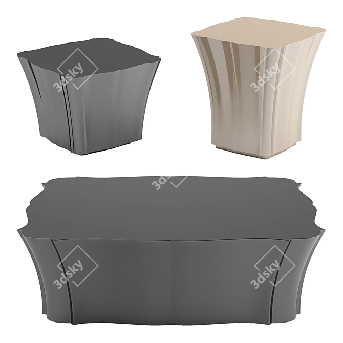 Sculpted Contour Coffee Tables 3D model image 3