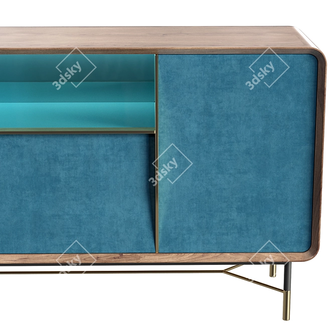 Chic Turquoise Sideboard 3D model image 3