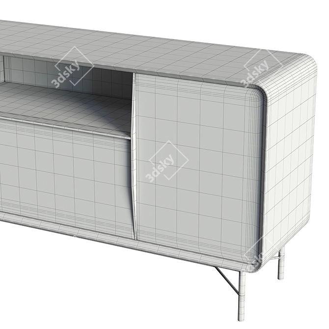 Chic Turquoise Sideboard 3D model image 5