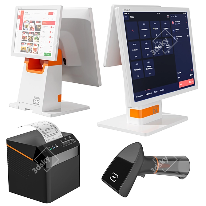 Sunmi Cashier: Sleek and Efficient 3D model image 1