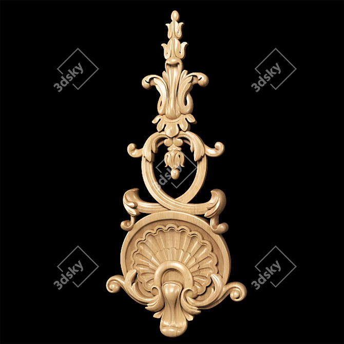 Elegant Carved Trim - Classic Style 3D model image 4