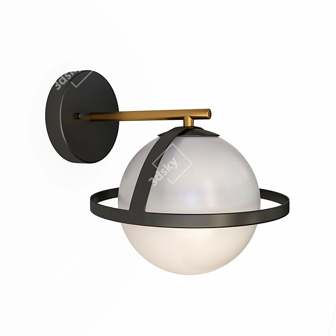 Elegant Glass Globe Wall Lamp 3D model image 1