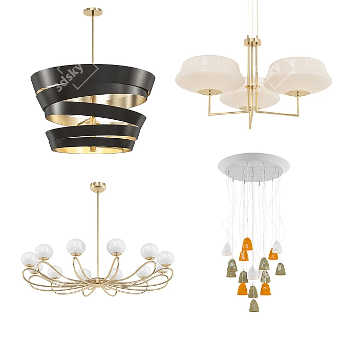 Modern Chandelier Collection 3D model image 1