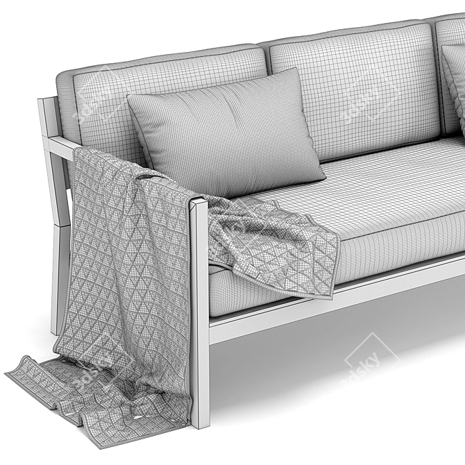 RH Outdoor Palma Sofa: Stylish and Comfortable 3D model image 3