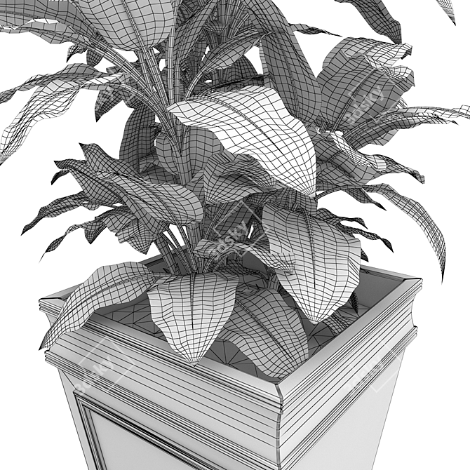 Modern Geometric Plant Vase 3D model image 5
