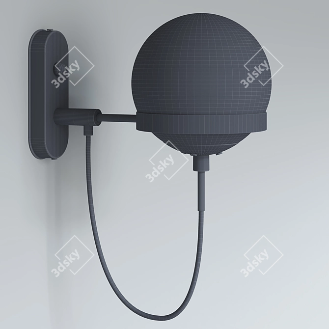 Vintage Retro Globe Wall Lamp 3D model image 3