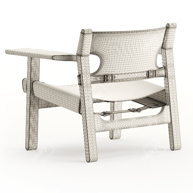 Stylish Spanish Chair: Fredericia's Finest 3D model image 3