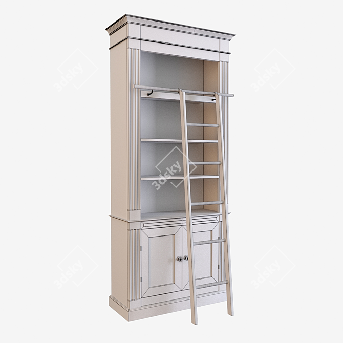 Vintage Bookcase in Dialma Brown Finish 3D model image 2