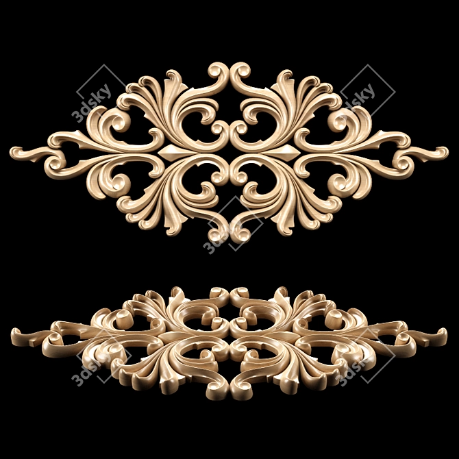 Classical Empire Style Carving Trim 3D model image 1