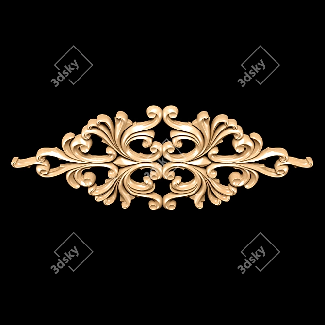 Classical Empire Style Carving Trim 3D model image 2