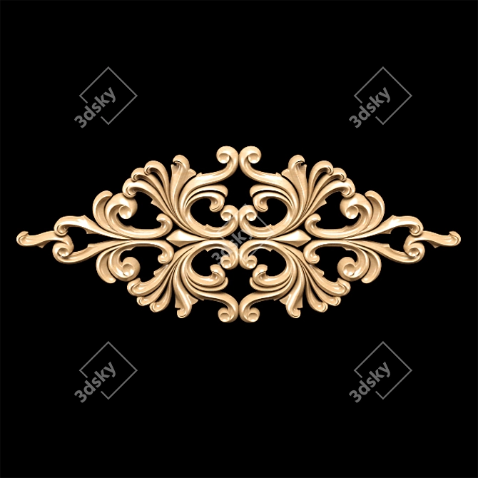 Classical Empire Style Carving Trim 3D model image 3