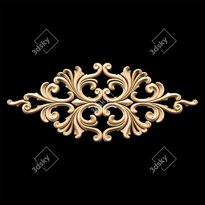 Classical Empire Style Carving Trim 3D model image 4