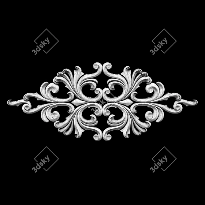 Classical Empire Style Carving Trim 3D model image 5