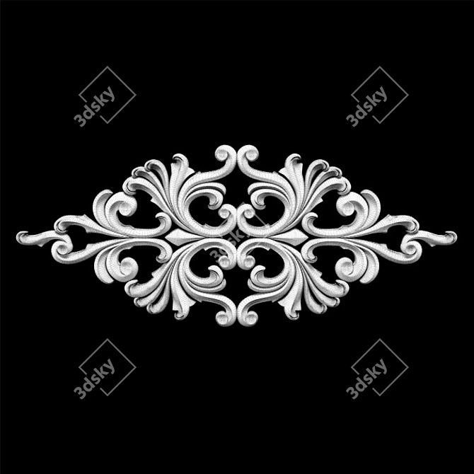 Classical Empire Style Carving Trim 3D model image 6