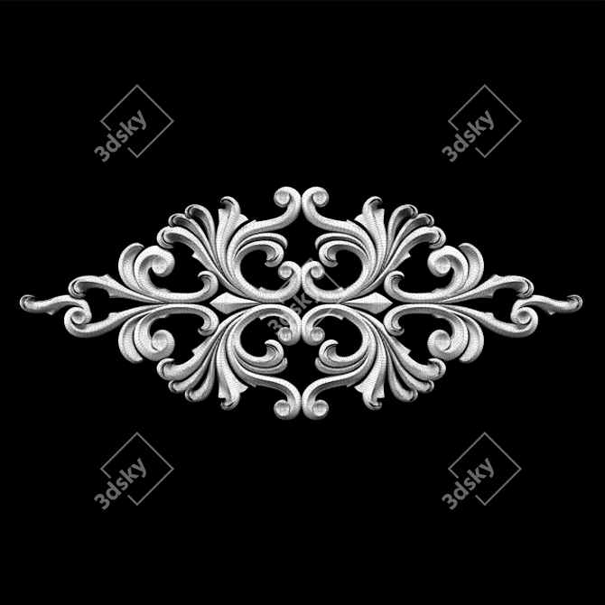 Classical Empire Style Carving Trim 3D model image 7