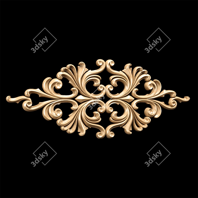 Classical Empire Style Carving Trim 3D model image 8