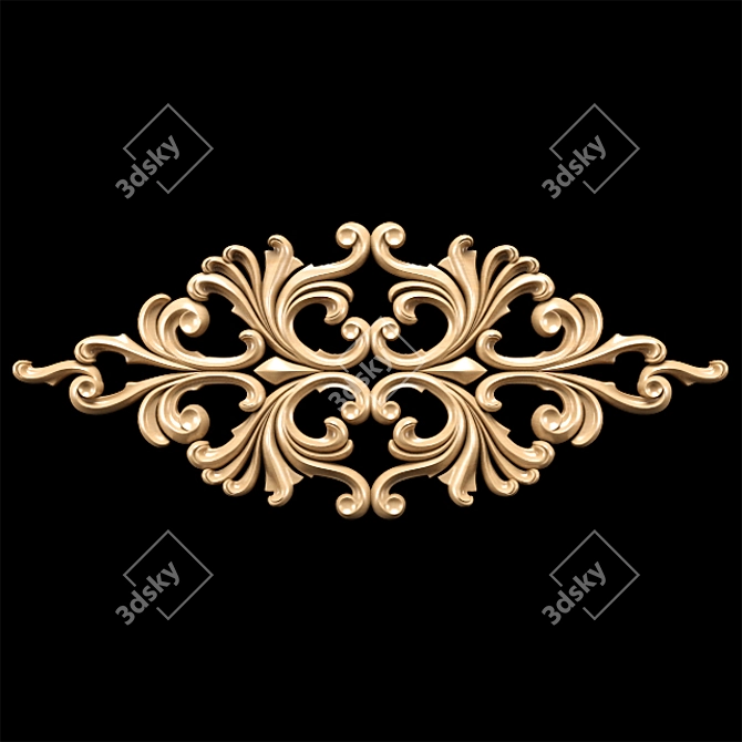 Classical Empire Style Carving Trim 3D model image 9