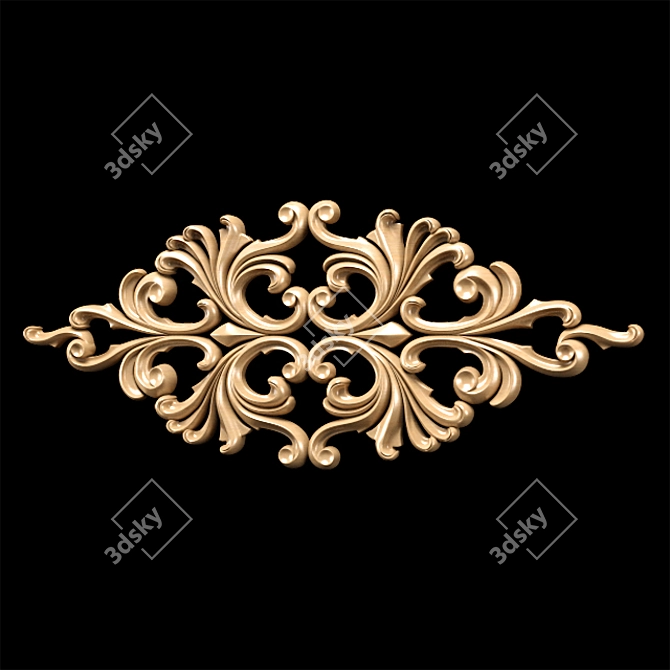 Classical Empire Style Carving Trim 3D model image 10