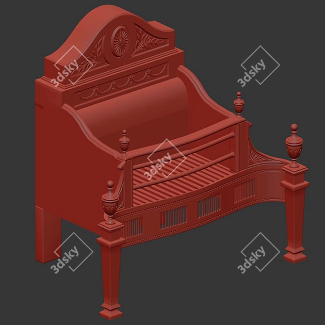 Traditional Solid Steel Fire Basket 3D model image 3