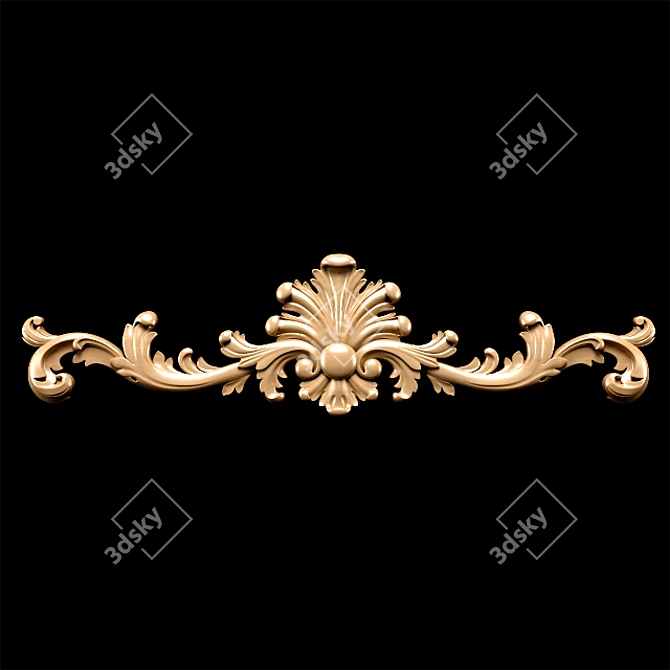 Baroque Carving Embellishment: High-Quality, CNC-Ready 3D model image 4