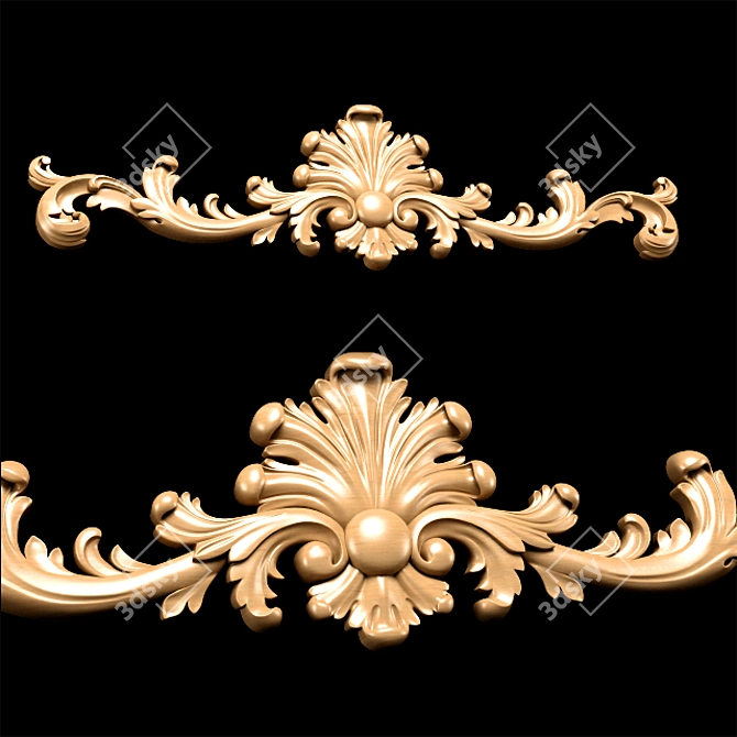 Baroque Carving Embellishment: High-Quality, CNC-Ready 3D model image 7