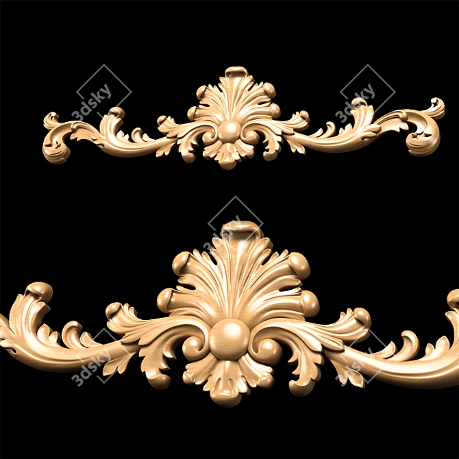 Baroque Carving Embellishment: High-Quality, CNC-Ready 3D model image 9