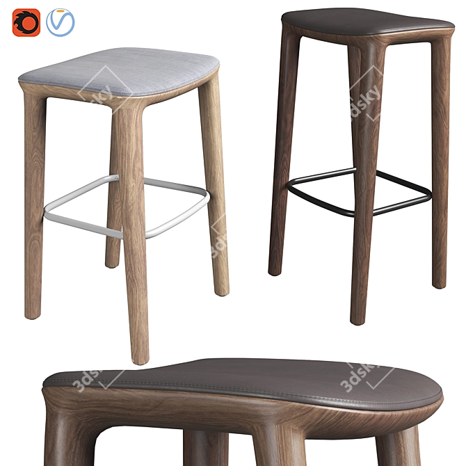 Neva Barstool: German Design Award Winner 3D model image 1